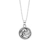 Sterling Silver Oxidized Wave Pendant Necklace - White