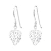 Sterling Silver Palm Leaf Drop Earrings