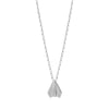 Sterling Silver Paper Airplane Pendant Necklace - White