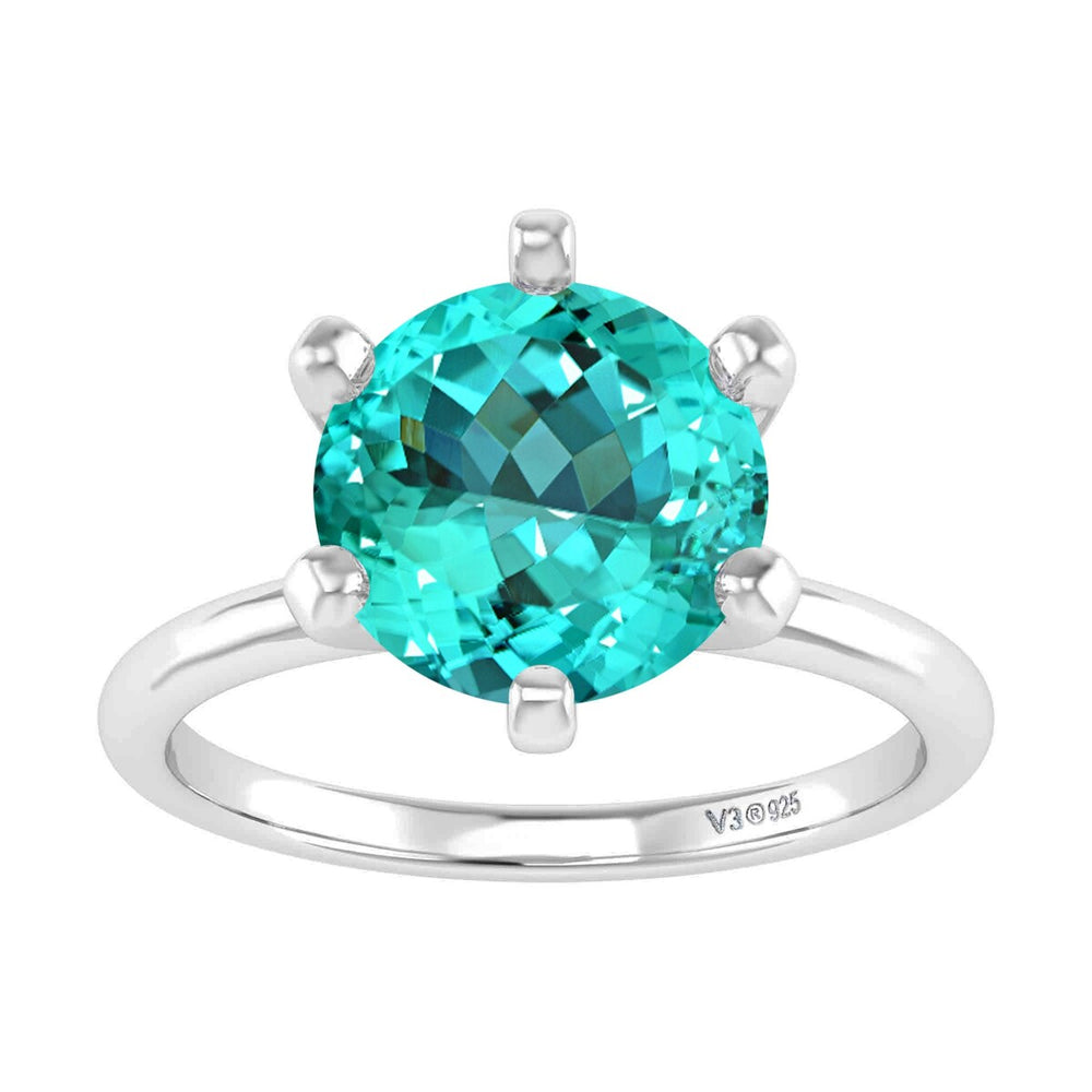 Sterling Silver Paraiba Tourmaline Solitaire Ring