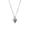 Sterling Silver Paw Print Heart Pendant Necklace - White