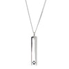 Sterling Silver Paw Print Rectangular Pendant Necklace On 14 Inch Chain - White