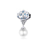 Sterling Silver Pearl Cubic Zirconia Shell Dangling Charm