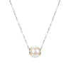 Sterling Silver Pearl Necklace with Adjustable Chain from 15" to 20"