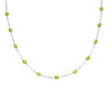 Sterling Silver Peridot Beaded Necklace 16" Chain and 2" Extention