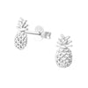 Sterling Silver Pineapple Stud Earrings