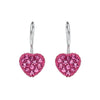 Sterling Silver Pink Cubic Zirconia Heart Earrings