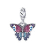 Sterling Silver Pink Purple Butterfly Charm