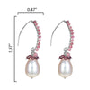 Sterling Silver Pink Tourmaline and Freshwater Pearl Dangle Earrings