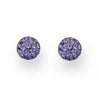 Sterling Silver Purple Cubic Zirconia Pave Circular Stud Earrings