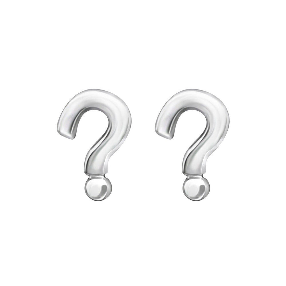 Sterling Silver Question Mark Stud Earrings