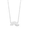 Sterling Silver Rainbow Cloud Pendant Necklace