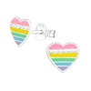 Sterling Silver Rainbow Heart Children