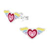 Sterling Silver Rainbow Heart With Wings Children