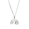 Sterling Silver Rainbow Pendant Necklace - White