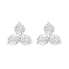 Sterling Silver Real White Diamond Stud Earrings