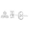 Sterling Silver Real White Diamond Stud Earrings