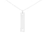 Sterling Silver Rectangular Heart Cutout Pendant Necklace - White