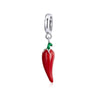 Sterling Silver Red Hot Pepper Hanging Charm