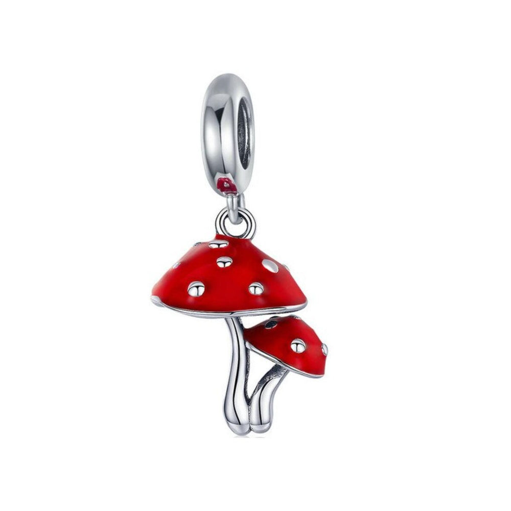 Sterling Silver Red Magic Mushroom Charm