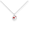 Sterling Silver Red Mushroom & Ladybug Pendant Necklace