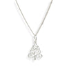 Sterling Silver Ribbon Christmas Tree Pendant Necklace