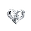 Sterling Silver Ribbon Heart Charm