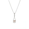 Sterling Silver Rose Goldtone Cubic Zirconia Heart In Bottle Pendant Necklace - White