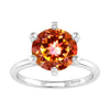 Sterling Silver Round 2.20Ct Fire Topaz Solitaire Ring