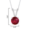 Sterling Silver Round Shape 1.00Ct Ruby Solitaire Pendant