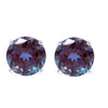 Sterling Silver Round Shape 1.35Ct Color Changing Alexandrite Stud Earrings