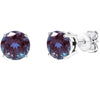 Sterling Silver Round Shape 1.35Ct Color Changing Alexandrite Stud Earrings