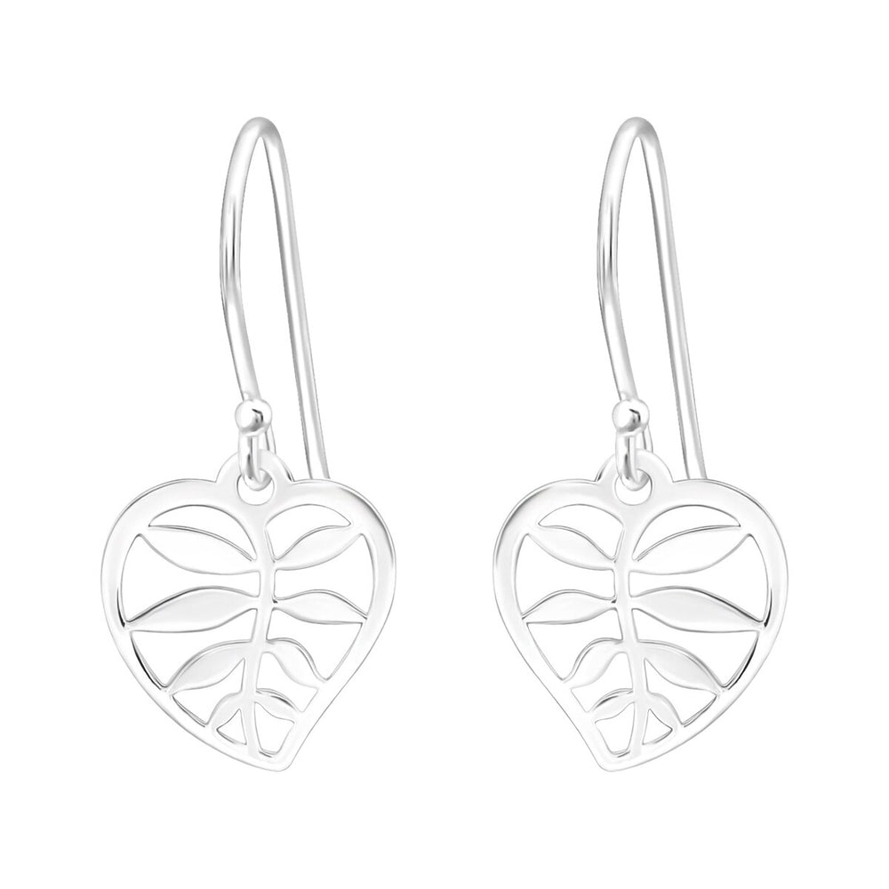 Sterling Silver Rowan Leaf Drop Earrings