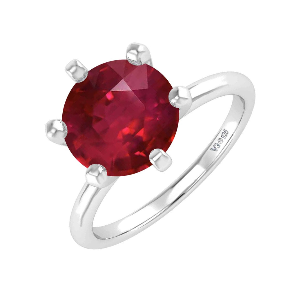 Sterling Silver Ruby Solitaire Ring