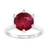 Sterling Silver Ruby Solitaire Ring