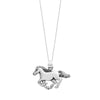 Sterling Silver Running Home Pendant Necklace - White