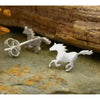 Sterling Silver Running Unicorn Stud Earrings