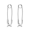 Sterling Silver Safety Pin Earrings in 14K Gold - 26mm L x 12mm W