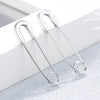 Sterling Silver Safety Pin Earrings in 14K Gold - 26mm L x 12mm W