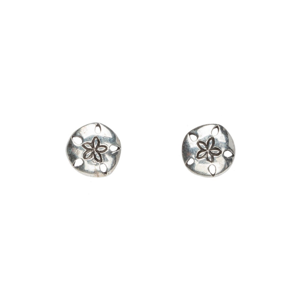 Sterling Silver Sand Dollar Stud Earrings