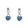 Sterling Silver Sapphire Blue Cubic Zirconia Heart Drop Earrings