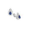 Sterling Silver Sapphire Cubic Zirconia Pave Teardrop Earrings - White