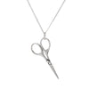 Sterling Silver Scissors Pendant Necklace - White