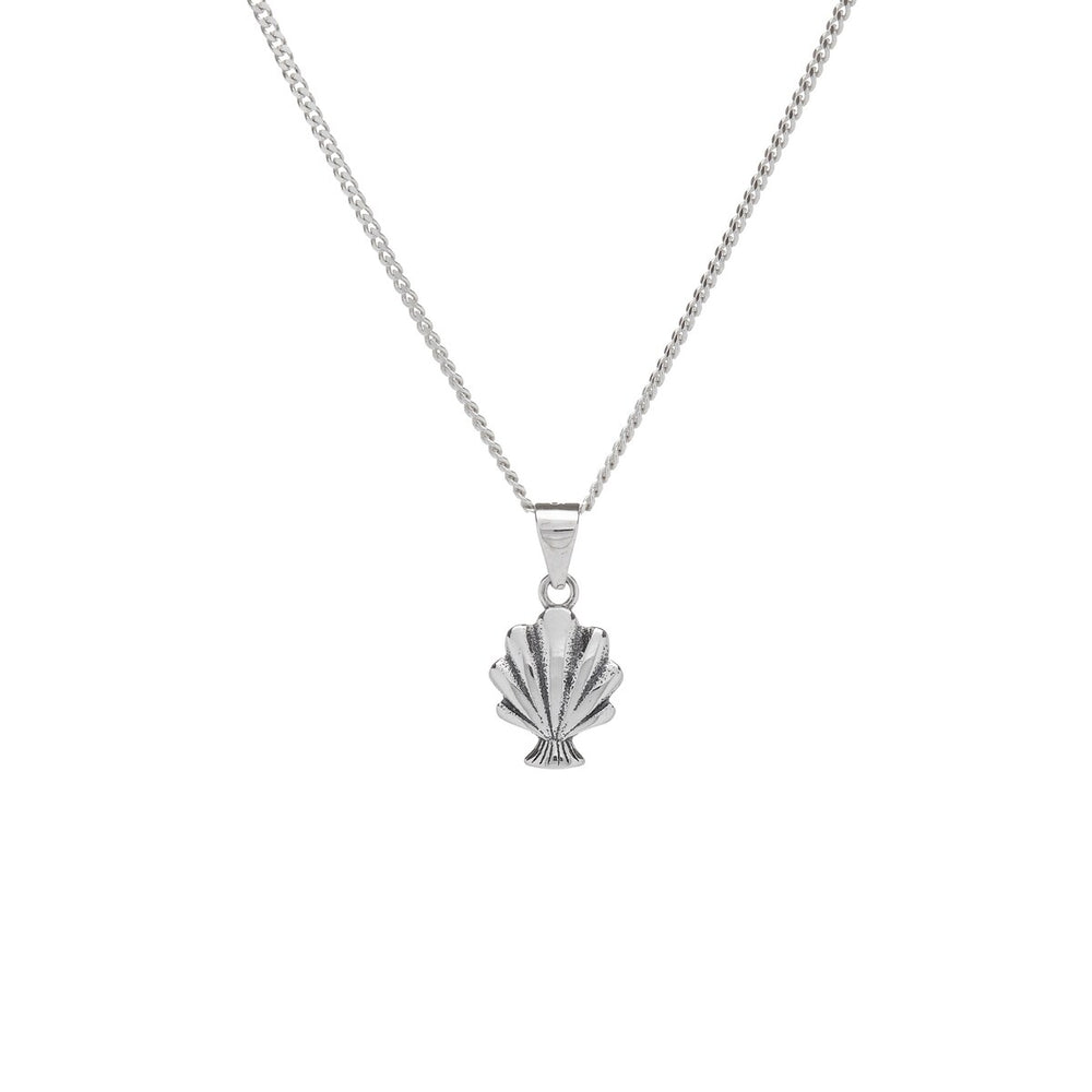 Sterling Silver Sea Shell Pendant Necklace - White