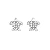 Sterling Silver Sea Turtle Engraved Stud Earrings