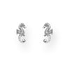 Sterling Silver Seahorse Stud Earrings