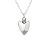 Sterling Silver Shovel Pendant Necklace - White