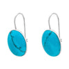 Sterling Silver Simulated Turquoise Oval Threader Earrings