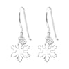 Sterling Silver Snowflake Cubic Zirconia Drop Earrings