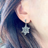 Sterling Silver Snowflake Earring with Marcasite Stones